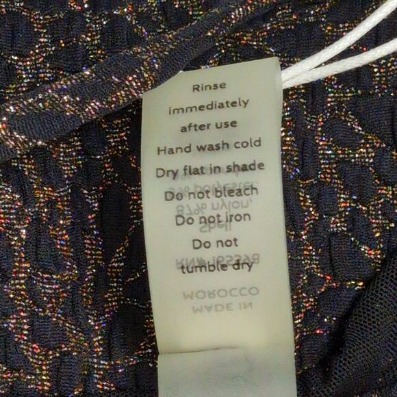 Demi Moore x Andie Marseilles Bottom Black Gold Swimwear Bathing Suit Size L New - Picture 12 of 15